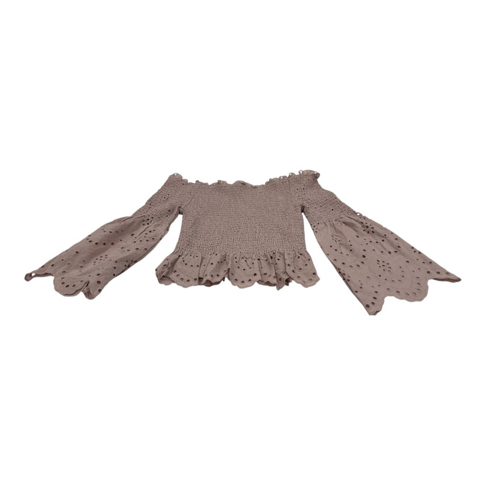 Express Smocked Top With Bell Sleeves
